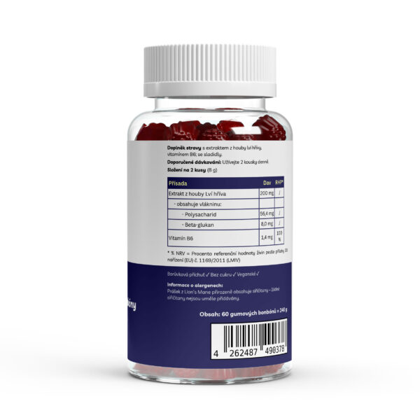 Lví hříva + Vitamín B6 Bonbóny - 60 bonbónů - Obrázek 2